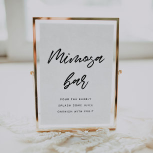 Poster Typographie moderne Mimosa bar mariage