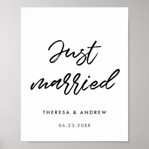 Poster Typographie moderne Signet mariage marié