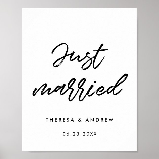 Poster Typographie moderne Signet mariage marié (Devant)