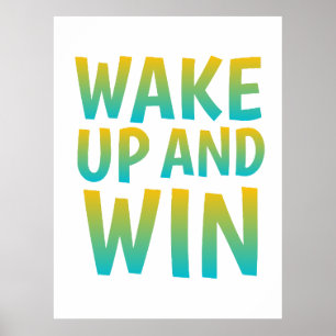 Poster Typographie Motivationnelle Réveille-Toi et Gagne