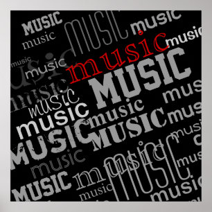 Poster typographie musique décor idée