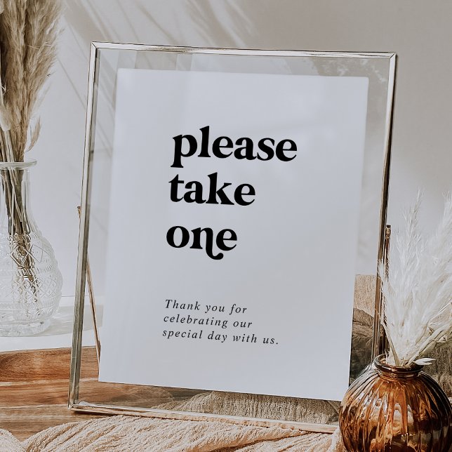 Poster Typographie Noire moderne S'Il Vous Plaît Prendre  (Créateur téléchargé)