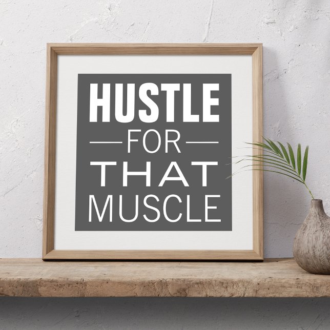 Poster Typographie Simple Hustle Motivation pour l'Entraî (Créateur téléchargé)