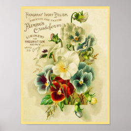 Poster Typographie vintage et fleurs de sansy décoratives