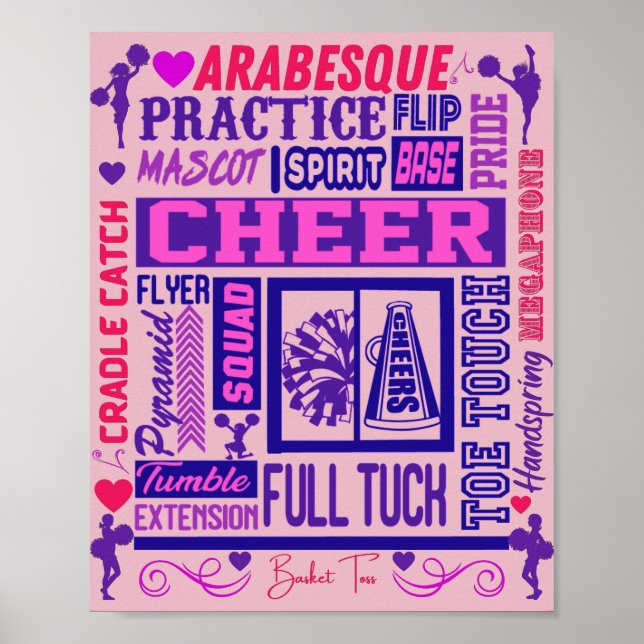 Poster Typographie violette des filles (Devant)