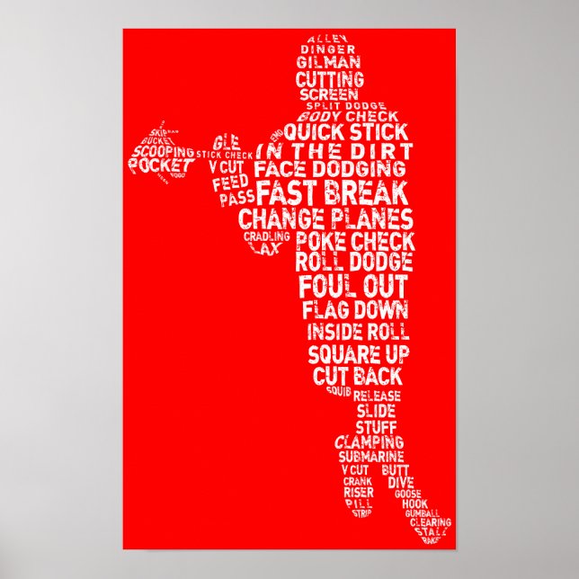Poster typographique du Lacrosse Player (Devant)