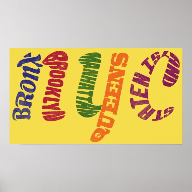 Poster typographique New York City (Devant)