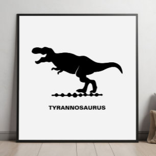 Poster Tyrannosaurus Dinosaure Silhouette
