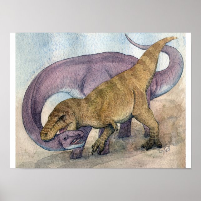 Poster Tyrannosaurus et Alamosaurus Imprimer (Devant)