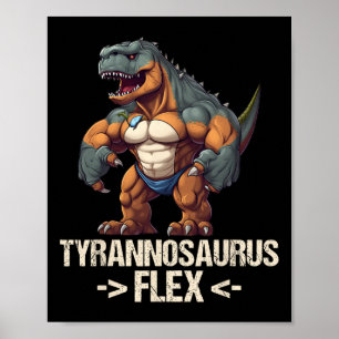 Poster Tyrannosaurus Flex Fitness Gym Bodybuilding Amusan