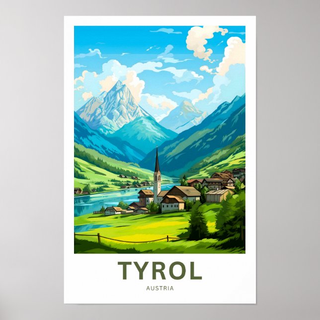 Poster Tyrol Autriche Imprimer Voyage (Devant)