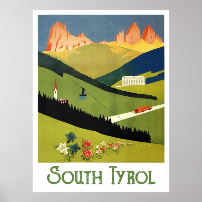 Poster Tyrol du Sud, Autriche (Devant)