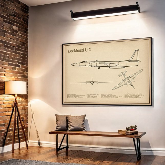Poster U-2 Dragon Lady - Plan directeur de l'avion SD (Créateur téléchargé)