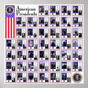 POSTER U.S.A. PRÉSIDENTS WHITE A/564