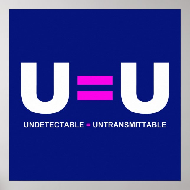 Poster U=U VIH non détectable égale non transmettable (Devant)