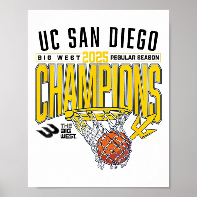 Poster Uc San Diego Tretons 2025 Regular Season Basketbal (Devant)