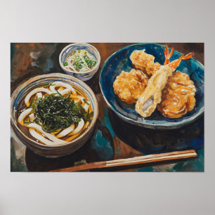 Poster Udon et crevettes