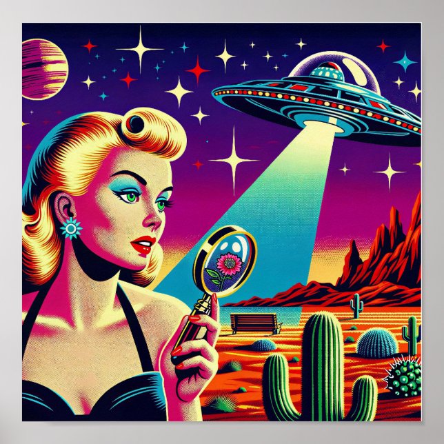 Poster UFO Landing Tote Bag (Devant)