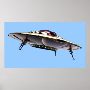 Poster UFO métallique