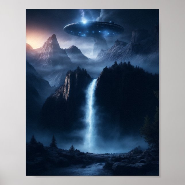 Poster UFO SCI FI Wall Art Poster Alien (Devant)