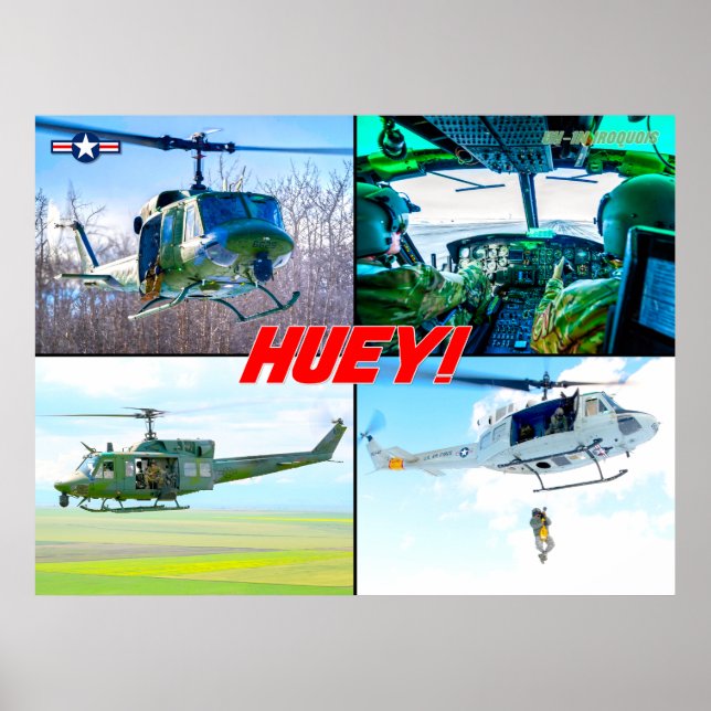 POSTER UH-1N IROQUOIS "HUEY" (Devant)