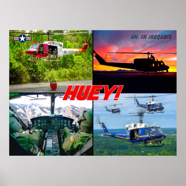 POSTER UH-1N IROQUOIS "HUEY" (Devant)