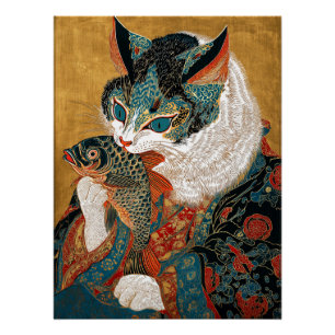 Poster Ukiyo-e Cat   Art japonais