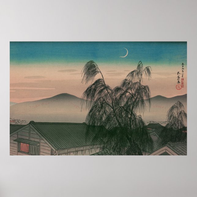 Poster Ukiyoe [Goyo] Lune du soir (XL) (Devant)