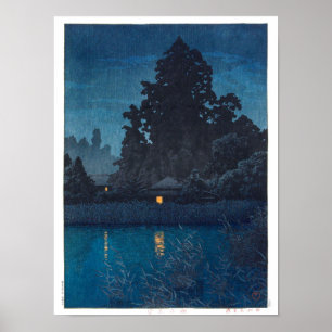 Poster ukiyoe - hasui - m03 - Omiya sous la pluie -
