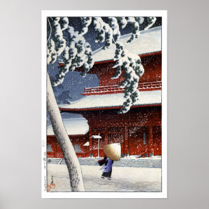 Poster ukiyoe hasui n04 Temple Zōjō-ji à Shiba