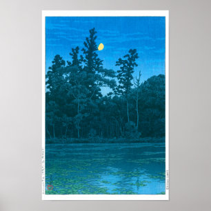 Poster ukiyoe - hasui - N°6 Étang de Sanpoji (Shakujii) -