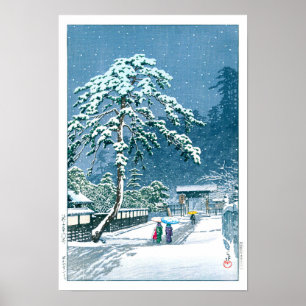 Poster Ukiyoe - hasui - No.12 Le Temple Hommonji, ...