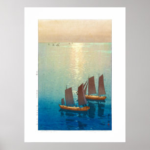 Poster ukiyoe - Yoshida - 01 - Mer scintillante