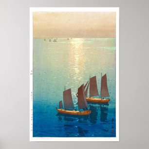 Poster ukiyoe - Yoshida - 01 - Mer scintillante