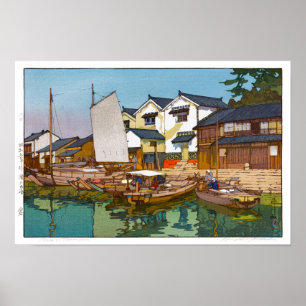 Poster ukiyoe - Yoshida - 05 - Kura à Tomonoura -