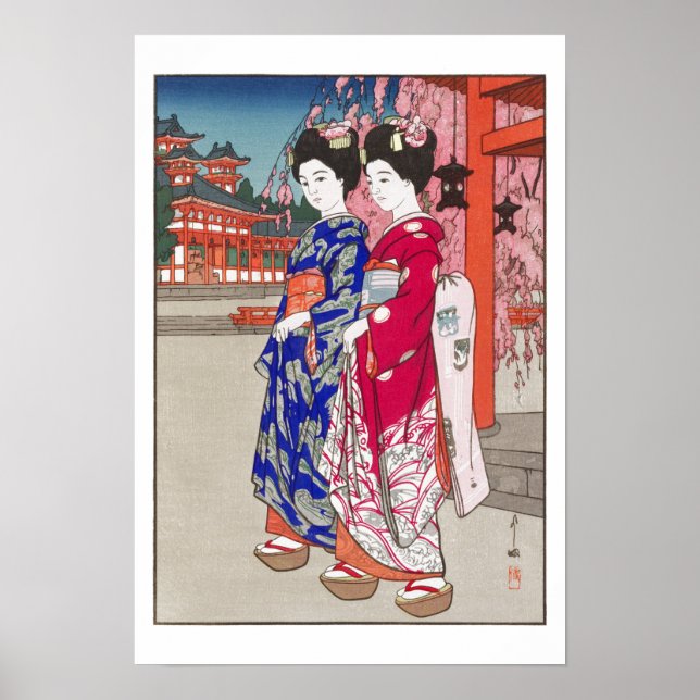 Poster ukiyoe - Yoshida - 14 - Maiko - (Devant)