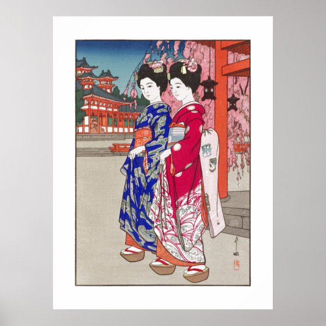 Poster ukiyoe - Yoshida - 14 - Maiko - (Devant)