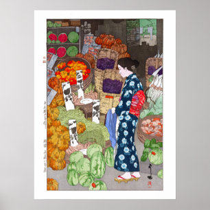 Poster ukiyoe - Yoshida - 16 - Épicerie Végétale Honnête,