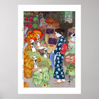 Poster ukiyoe - Yoshida - 16 - Honest Greengrocery, Nezu