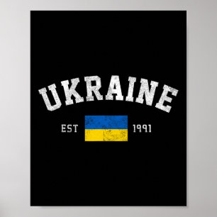 Poster Ukraine Ét. 1991 Drapeau ukrainien Fête de l'indép
