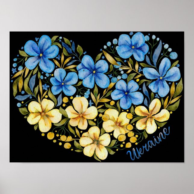 Poster Ukraine Fleurs pour la paix, (Devant)