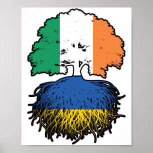 Poster Ukraine Irlande Irlande Irlande Irlande drapeau de