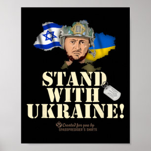 Poster Ukraine Israël Volodymyr Zelenskyy Soutenez l'Ukra