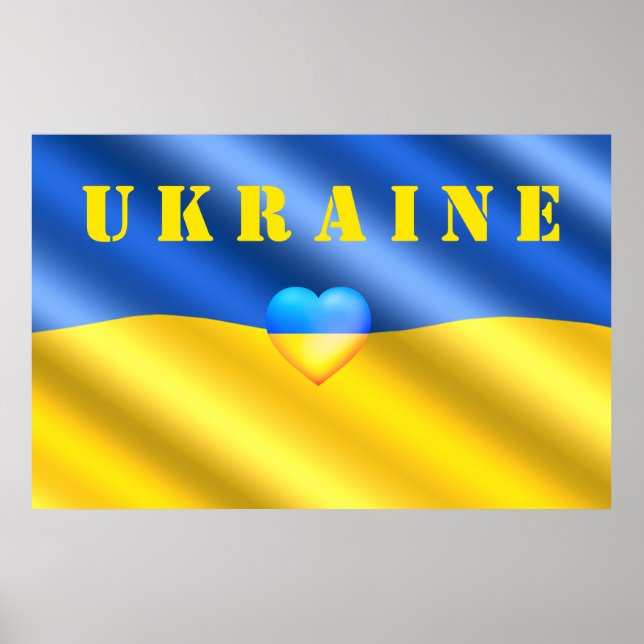 Poster Ukraine - Soutien - Liberté de la paix - drapeau u (Devant)