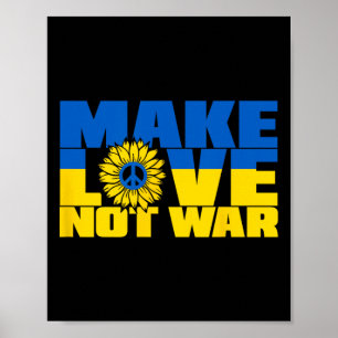 Poster Ukraine Svg Faites l'amour pas la guerre Tournesol
