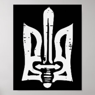 Poster Ukraine Trident Sword Pocket Ukrainienne Tryzub Fe