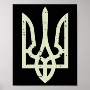 Poster Ukraine Tryzub Symbole Pochette Ukraine Trident Ho