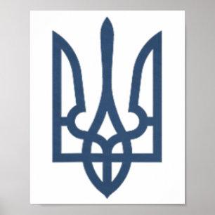 Poster Ukraine Tryzub Zelensky Chemise Militaire Trident