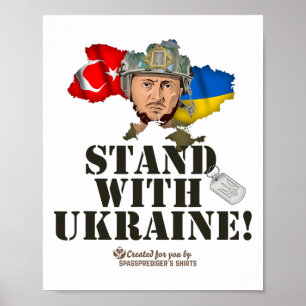 Poster Ukraine Turquie Volodymyr Zelensky Soutenez l'Ukra