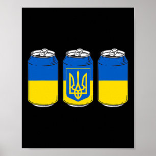 Poster Ukraine Ukraina Drapeau Pivo Urss Canette de bière